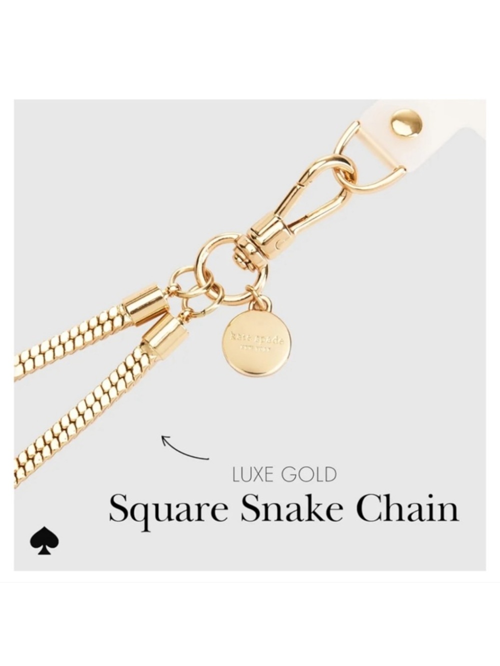 $60 Kate Spade ♠️ Phone Crossbody CHAIN - Heart of Gold NWT Universal Fit - Picture 9 of 10